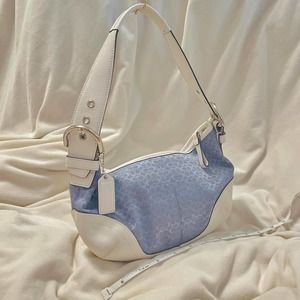 coach baby blue hobo mini bag